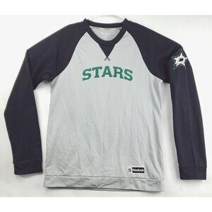 Reebok Dallas Stars Shirt Mens XL Black Gray Performance NHL Long Sleeve
